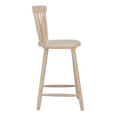 Wooden bar stool on a white background