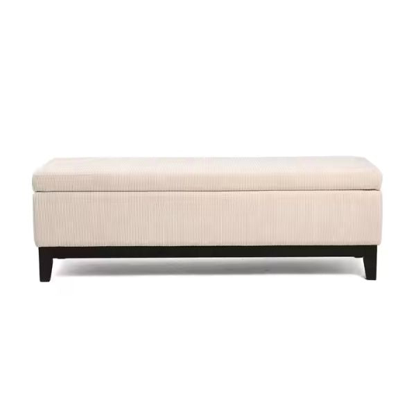 Solid Wood Frame Ottoman Storage Bench Furniture For Indoor/Outdoor Use