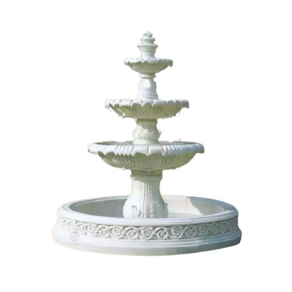 White Marble Sandstone Laminar Flow Garden Fountain