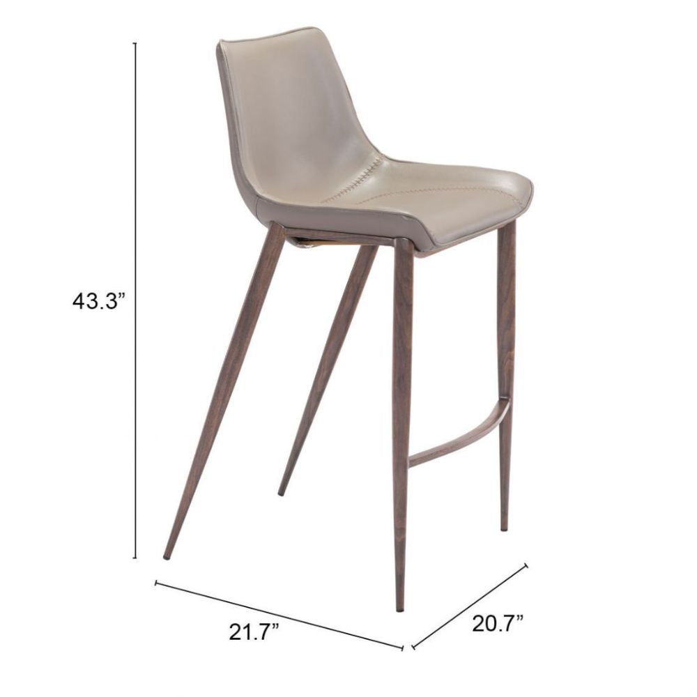 Magnus Barstool (Set of 2) Brown & Walnut
