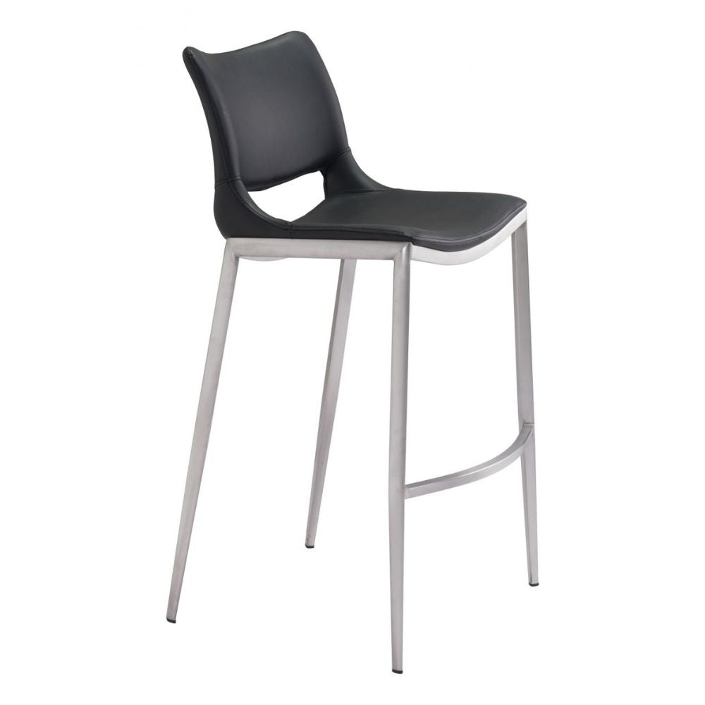 Ace Barstool (Set of 2) Light Pink & Silver