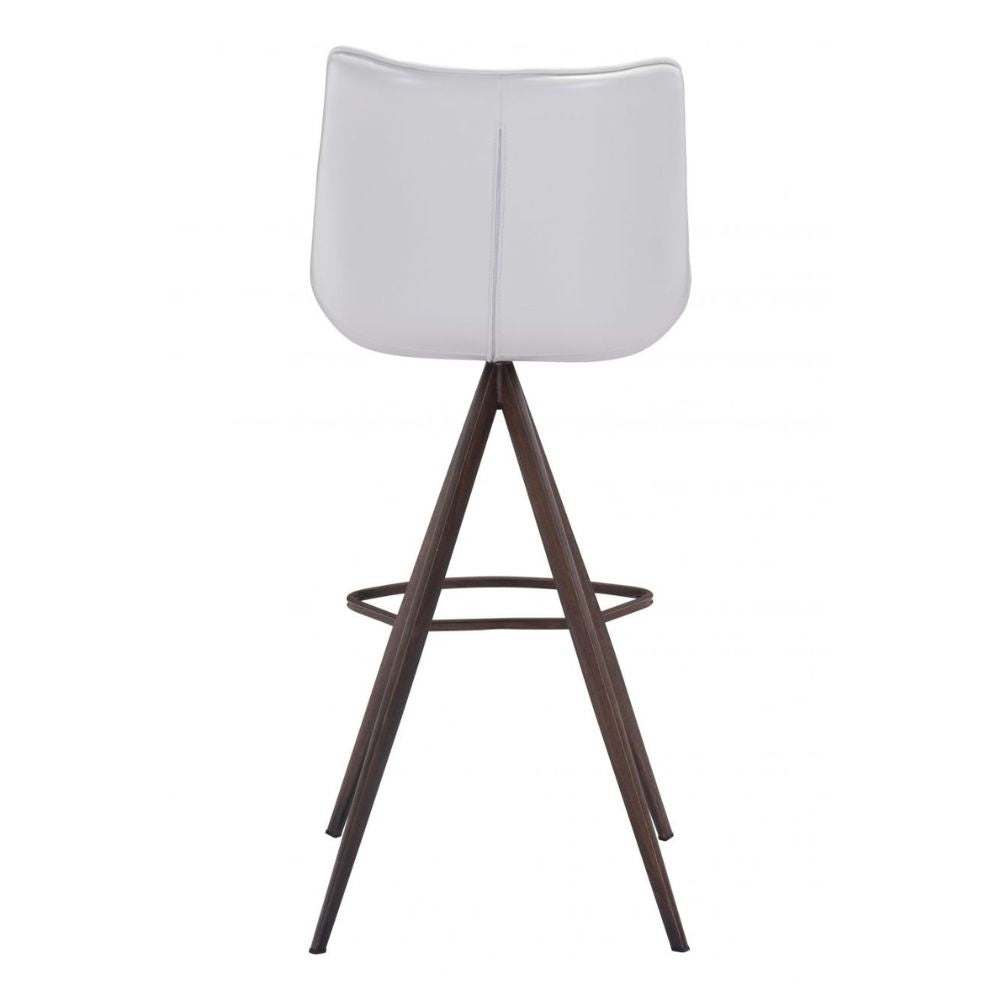 Aki Barstool (Set of 2) White & Walnut