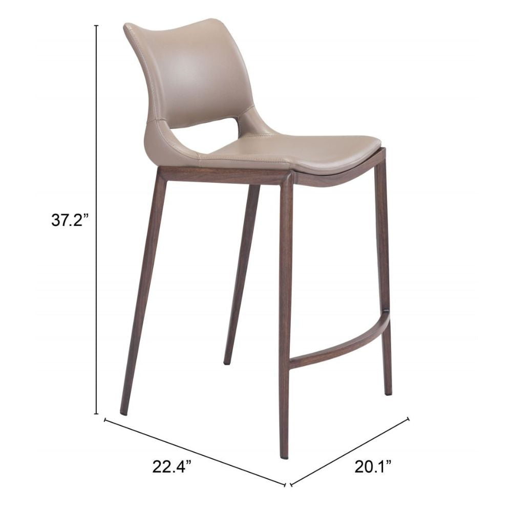 Ace Counter Stool (Set of 2) Brown & Walnut