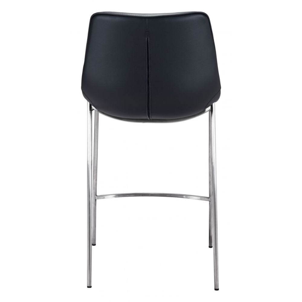 Magnus Counter Stool (Set of 2) Black & Silver