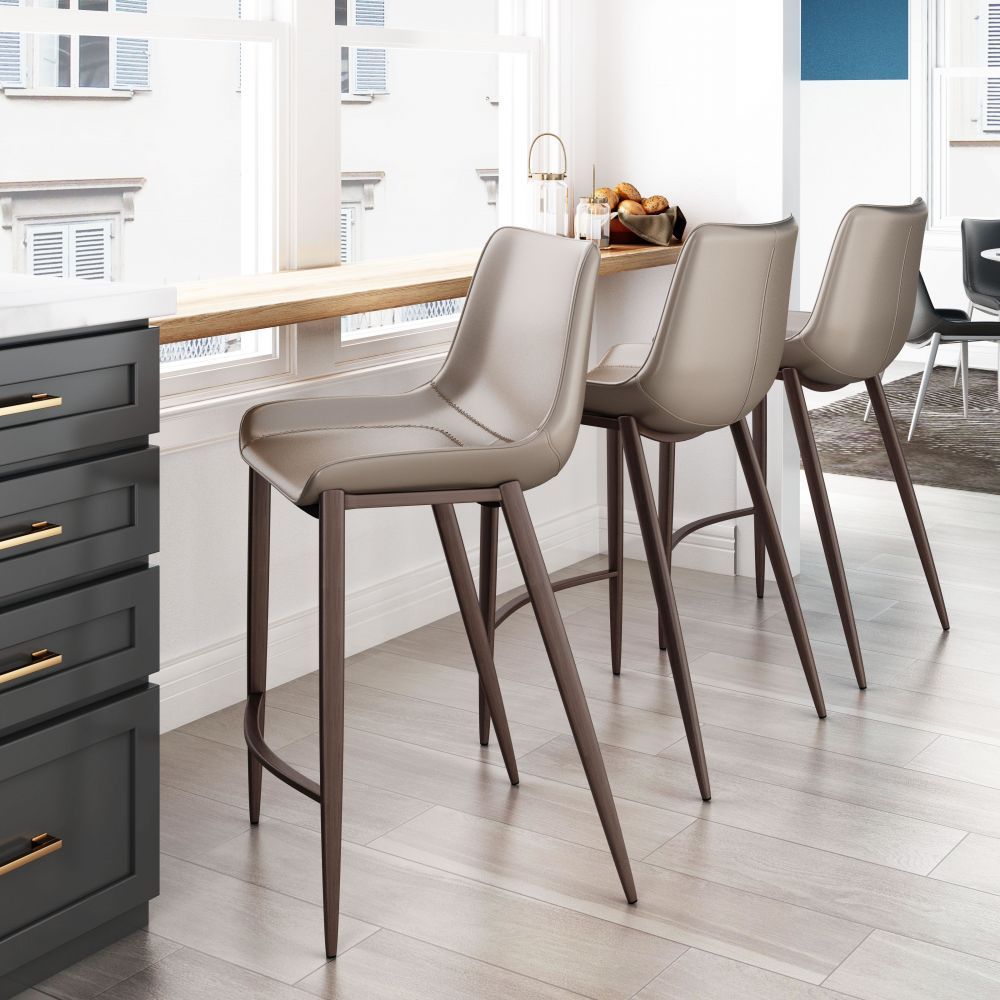 Desi Counter Stool (Set of 2) Black & Walnut