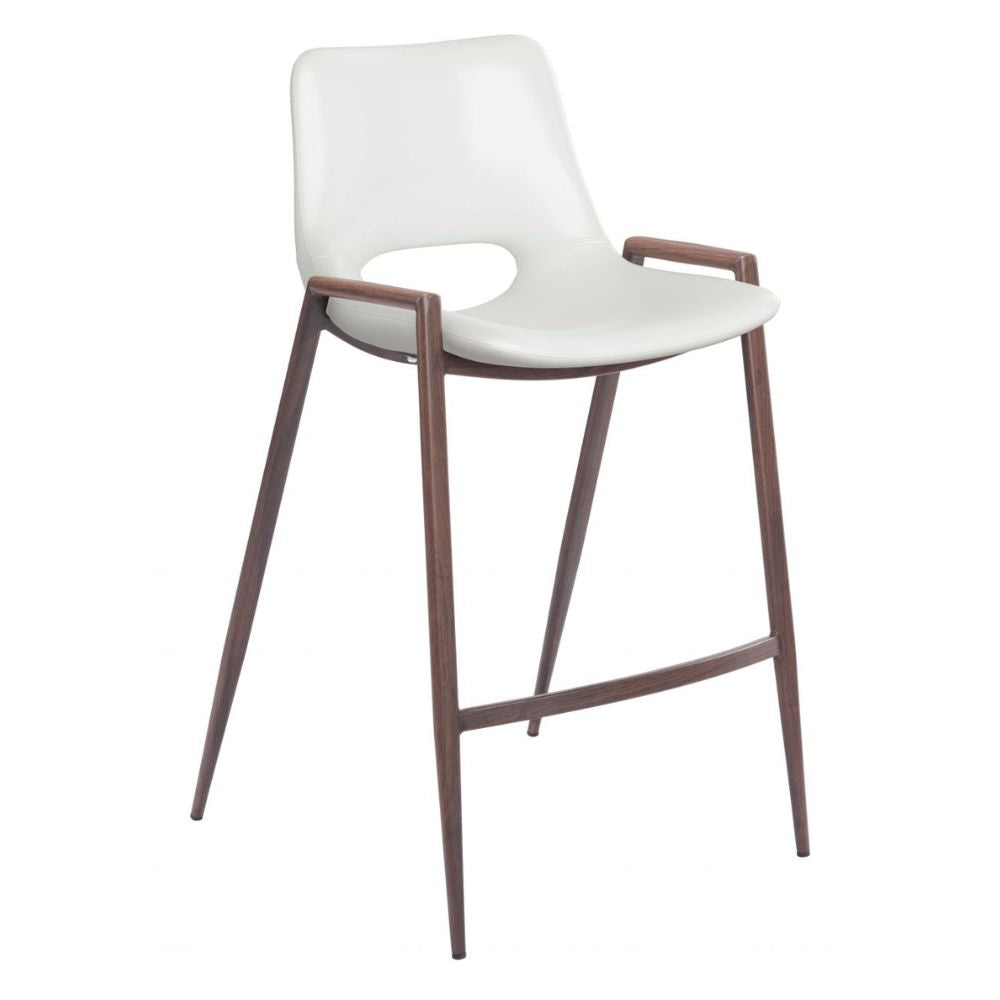 Desi Counter Stool (Set of 2) White & Walnut