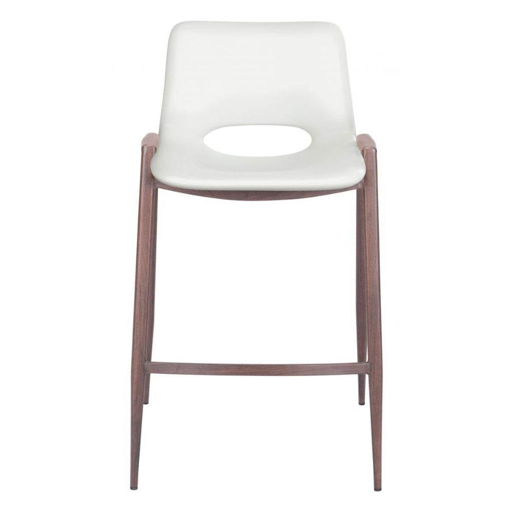 Desi Counter Stool (Set of 2) White & Walnut