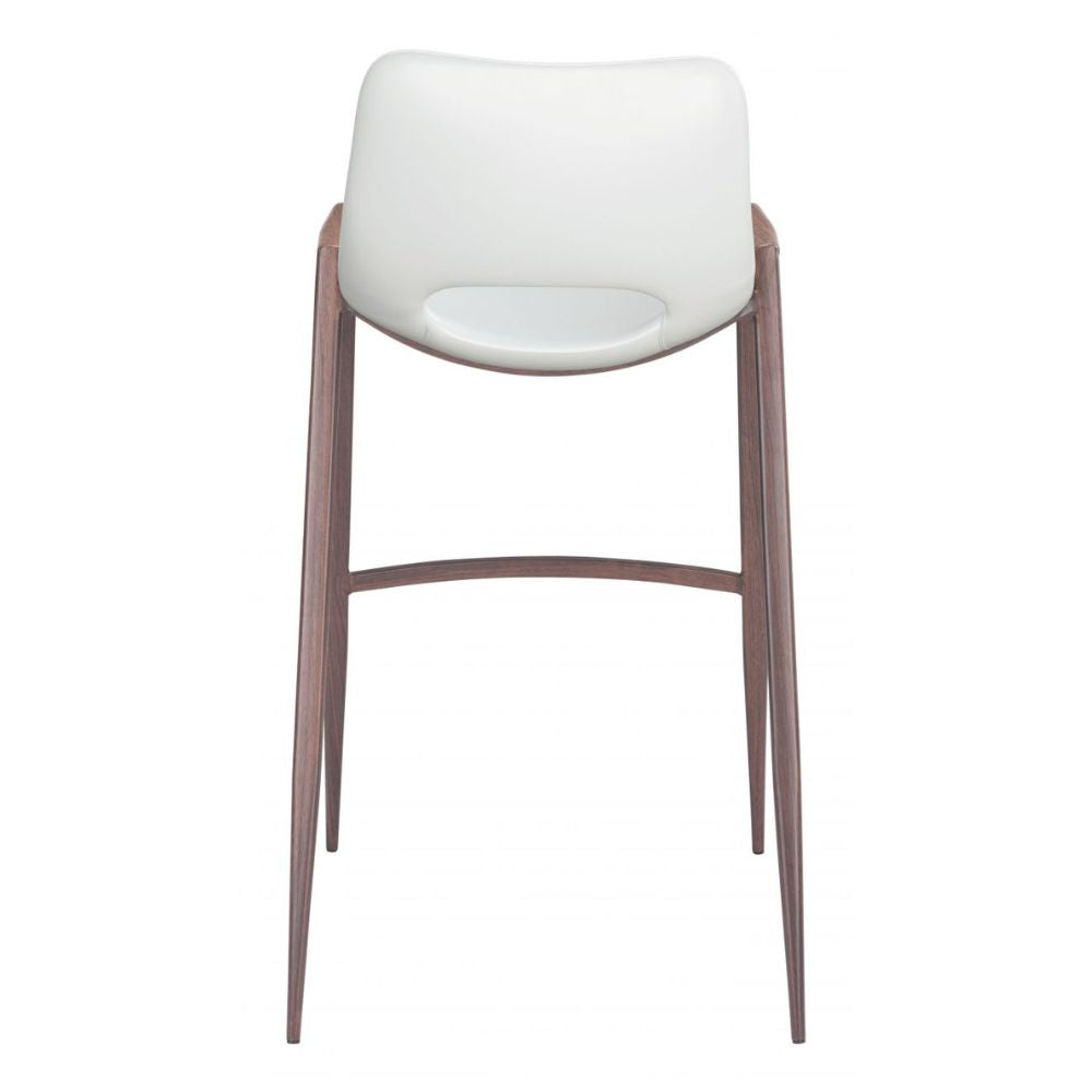 Desi Barstool (Set of 2) White & Walnut