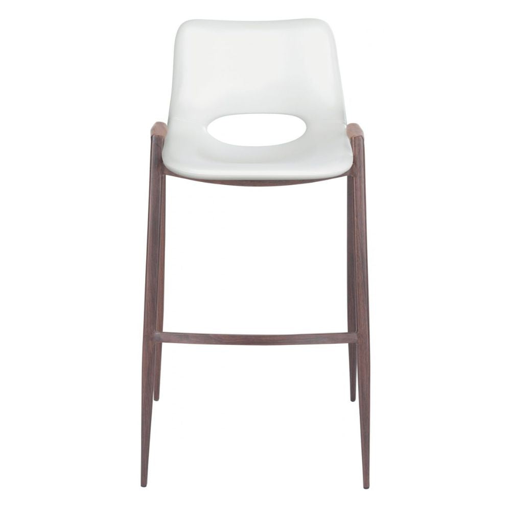 Desi Barstool (Set of 2) White & Walnut
