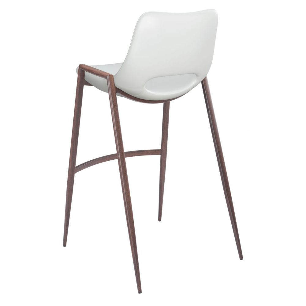 Desi Barstool (Set of 2) White & Walnut