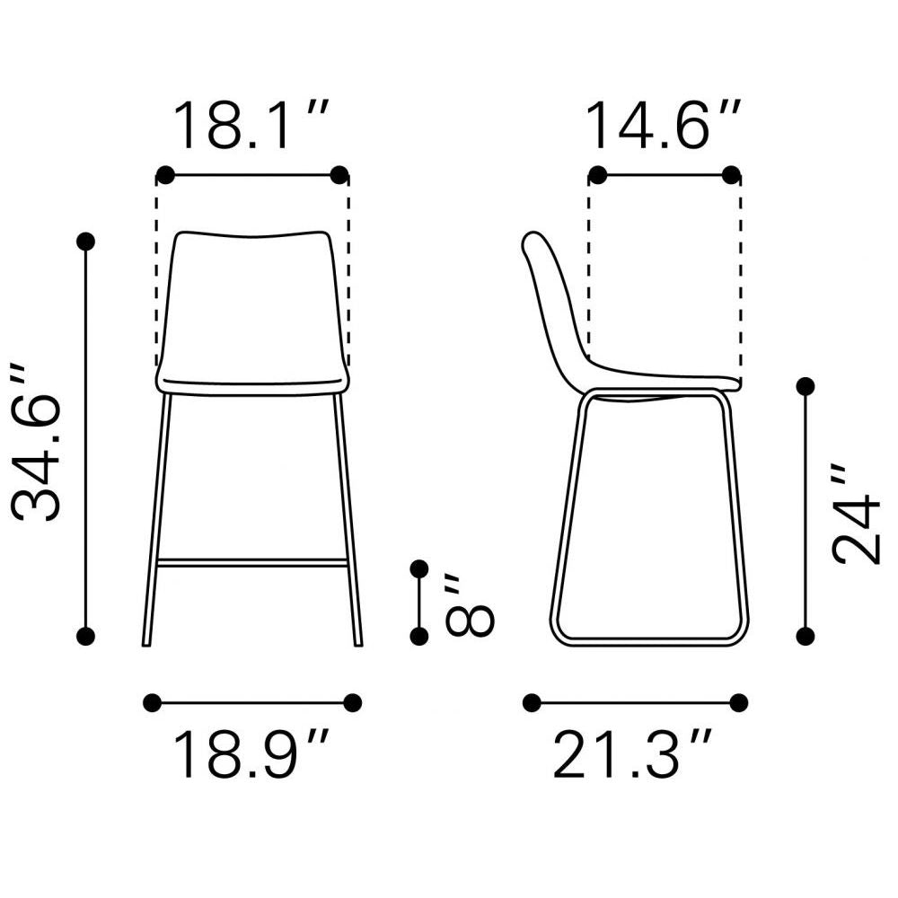 Smart Counter Stool (Set of 2) Vintage Espresso