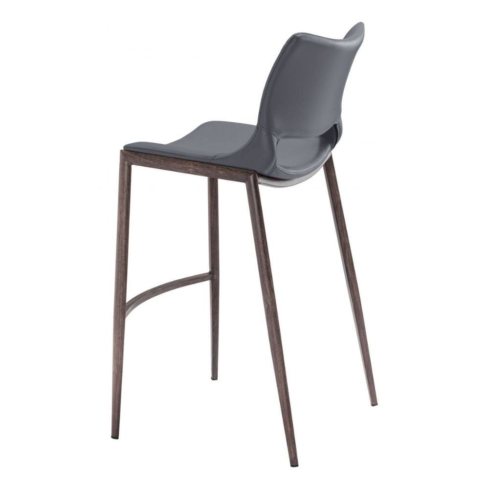 Ace Barstool (Set of 2) Dark Gray & Walnut