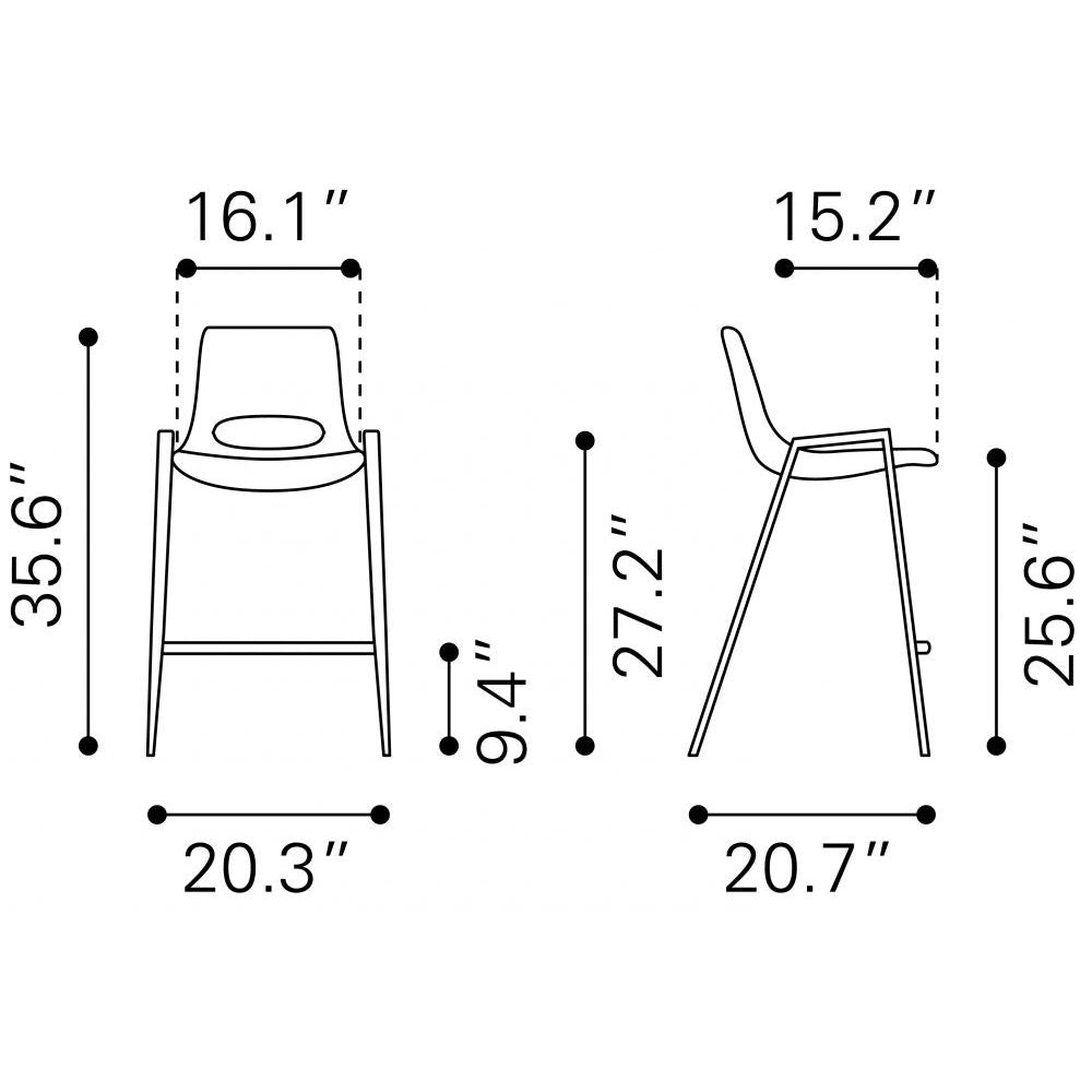 Desi Counter Stool (Set of 2) White