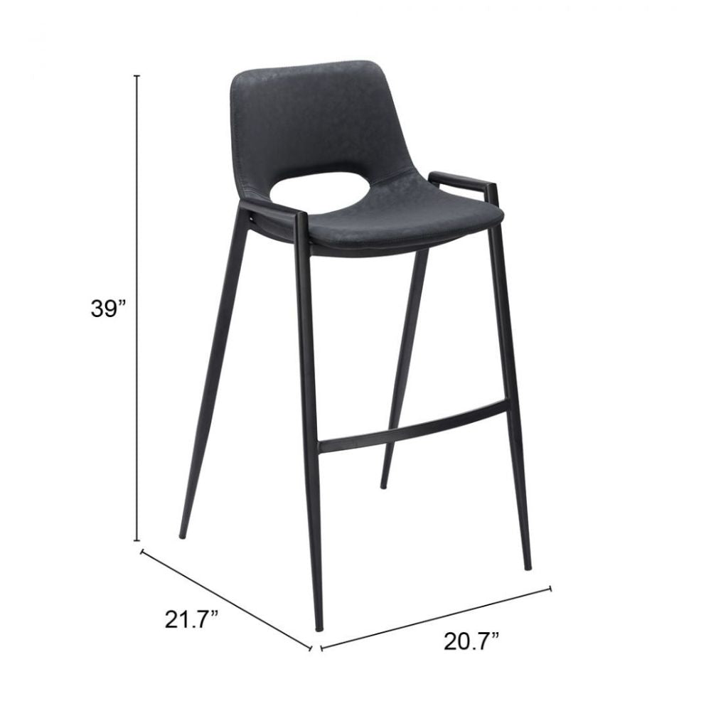 Desi Barstool (Set of 2) Black