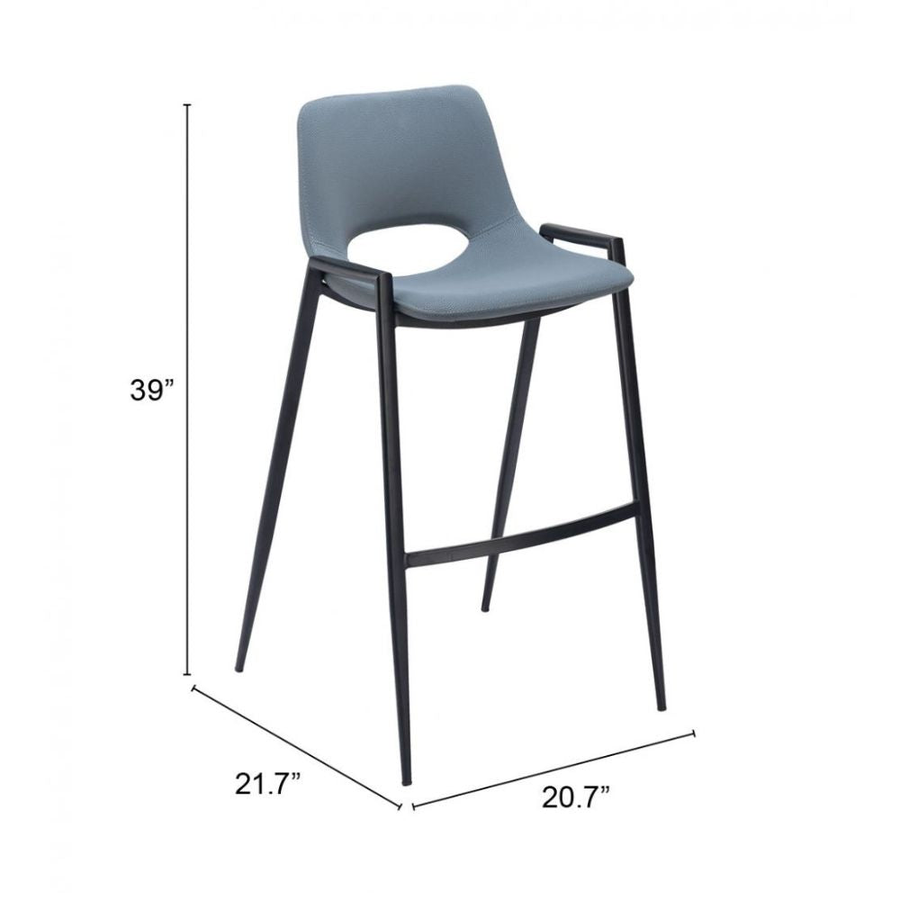 Desi Barstool (Set of 2) Azure Gray