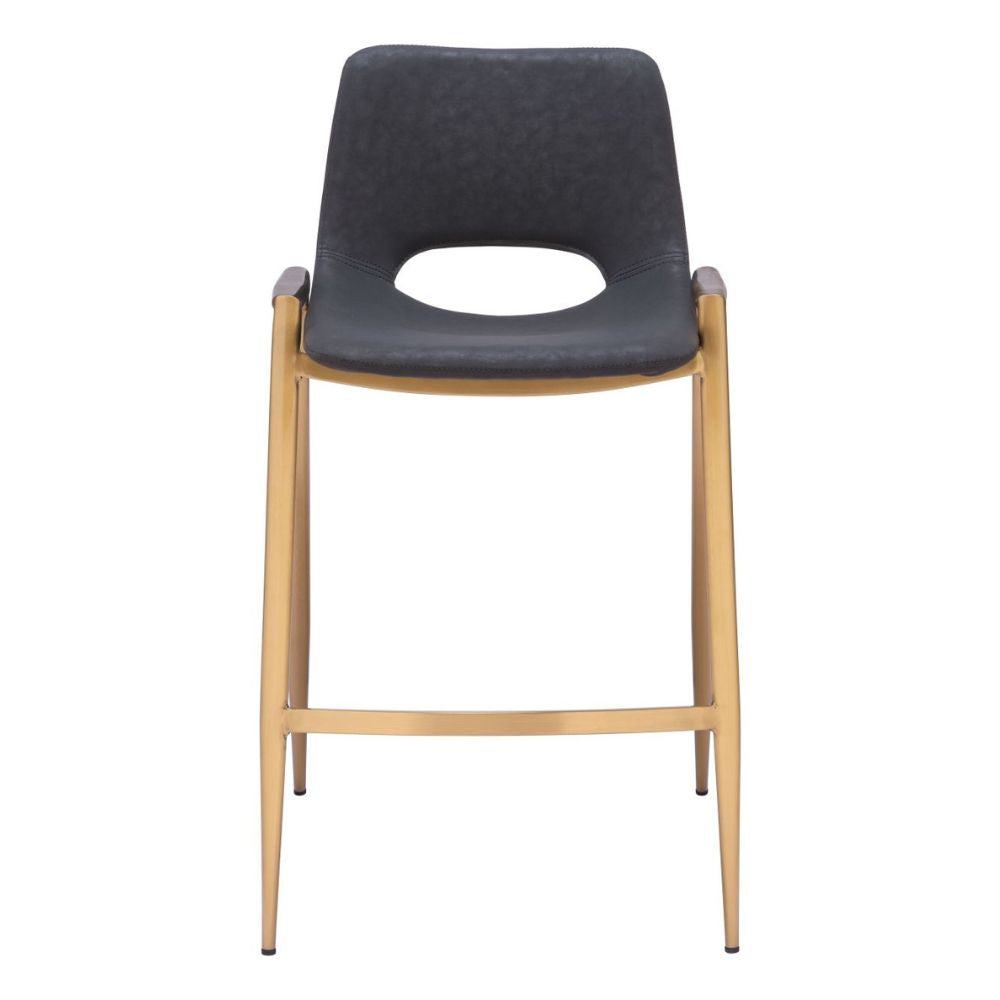 Desi Counter Stool (Set of 2) Black & Gold