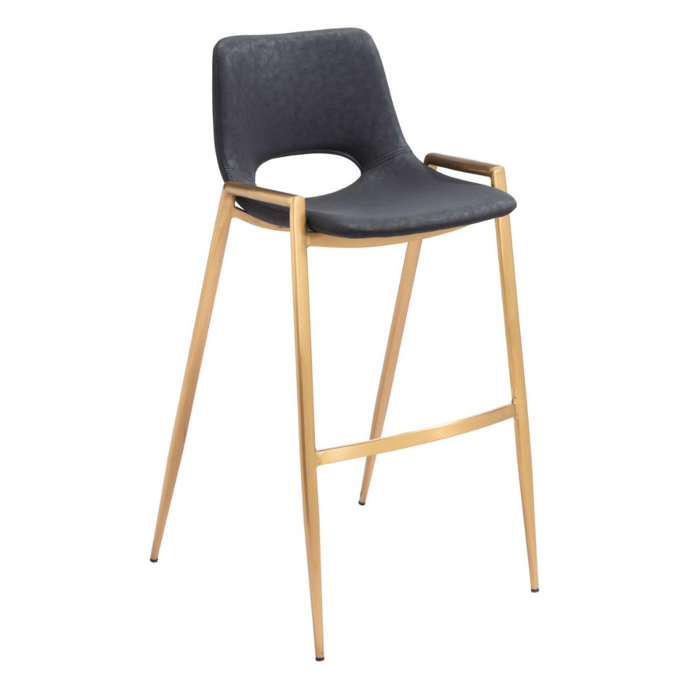 Desi Barstool (Set of 2) Black & Gold