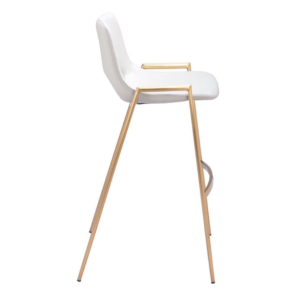 Desi Barstool (Set of 2) White & Gold
