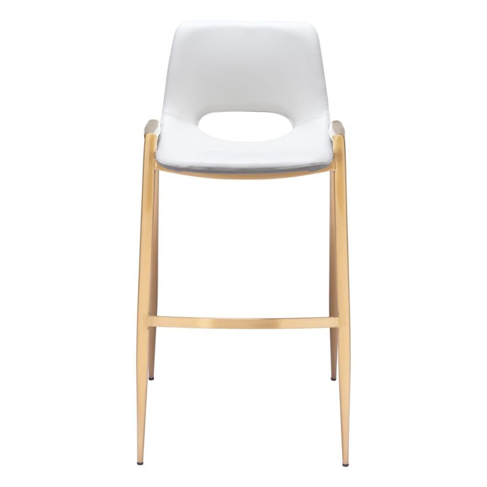 Desi Barstool (Set of 2) White & Gold