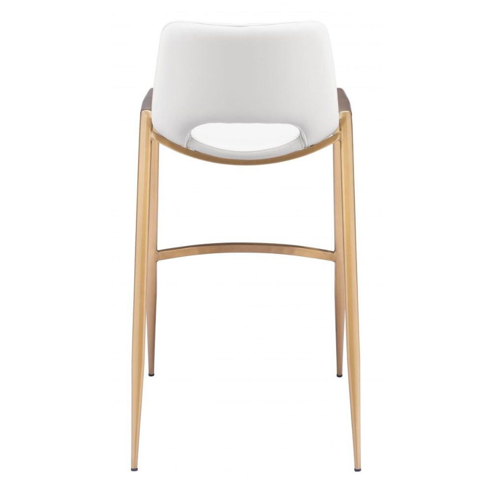 Desi Barstool (Set of 2) White & Gold