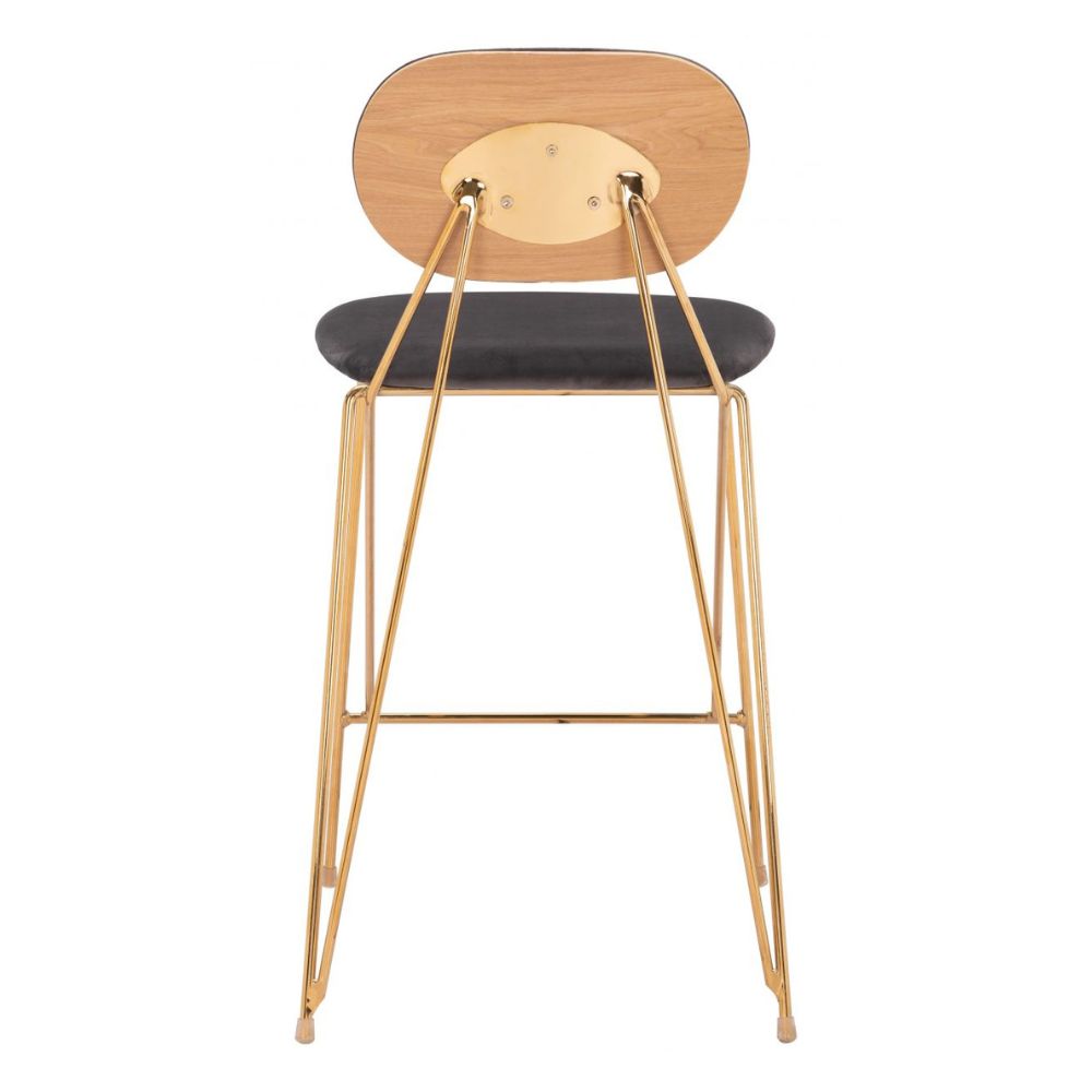 Georges Counter Stool (Set of 2) Gray & Gold