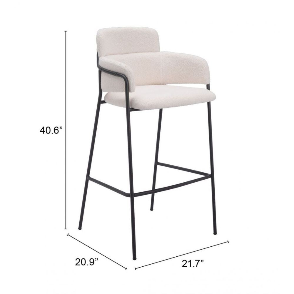 Marcel Barstool (Set of 2) Cream
