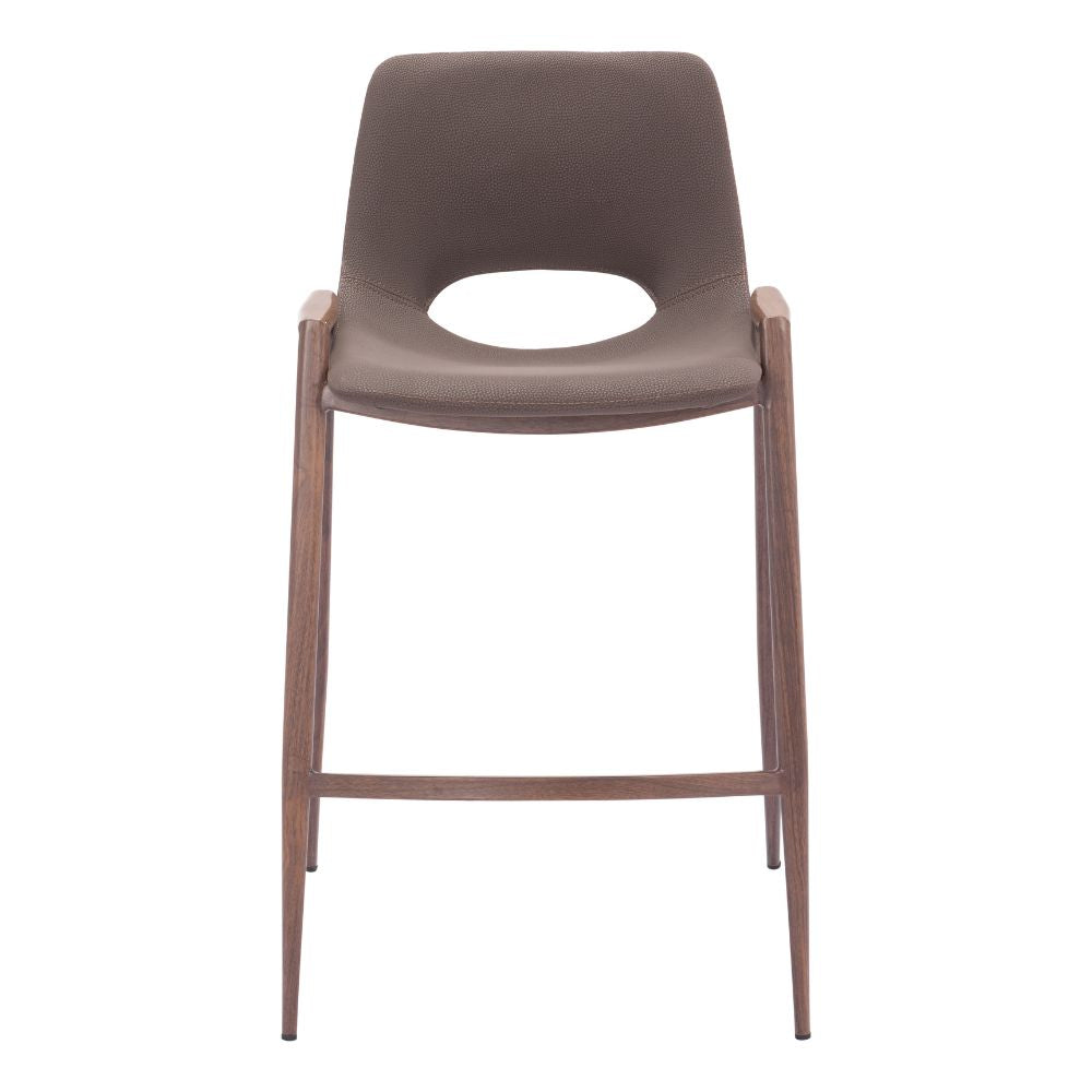 Desi Counter Stool (Set of 2) Brown & Walnut