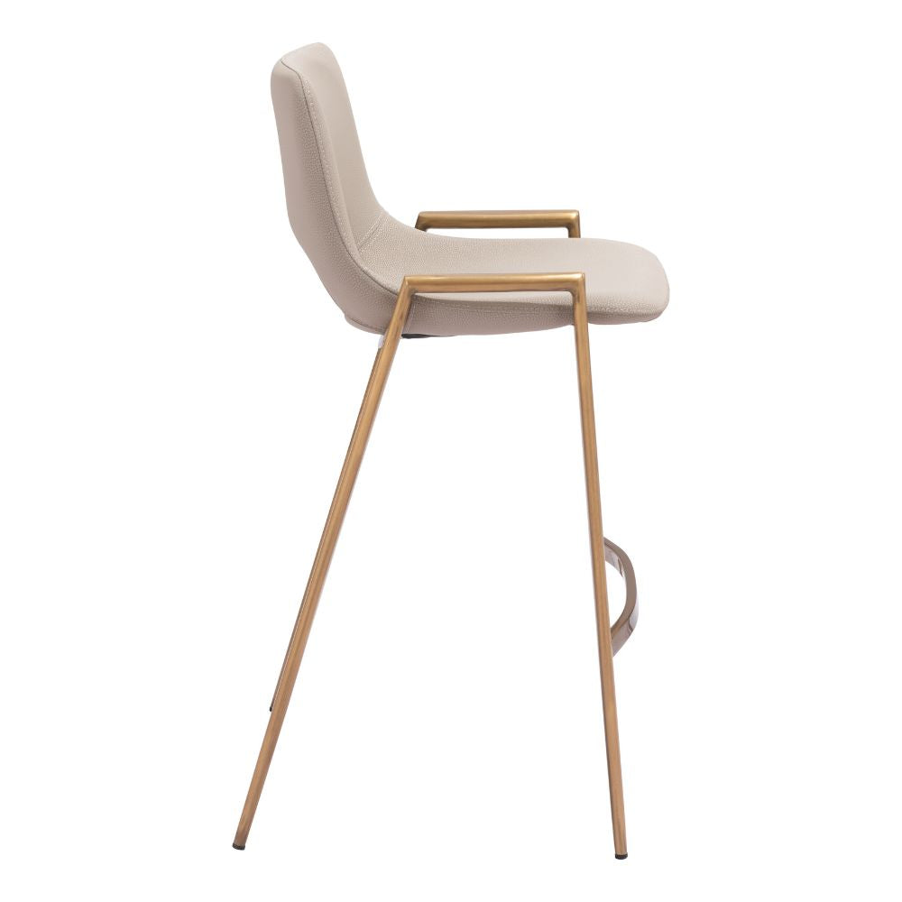 Desi Counter Stool (Set of 2) Beige & Gold
