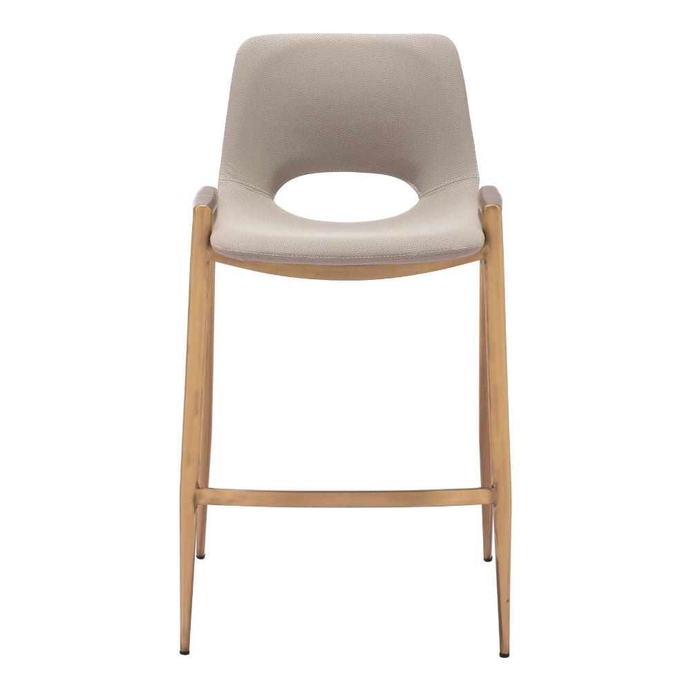 Desi Counter Stool (Set of 2) Beige & Gold