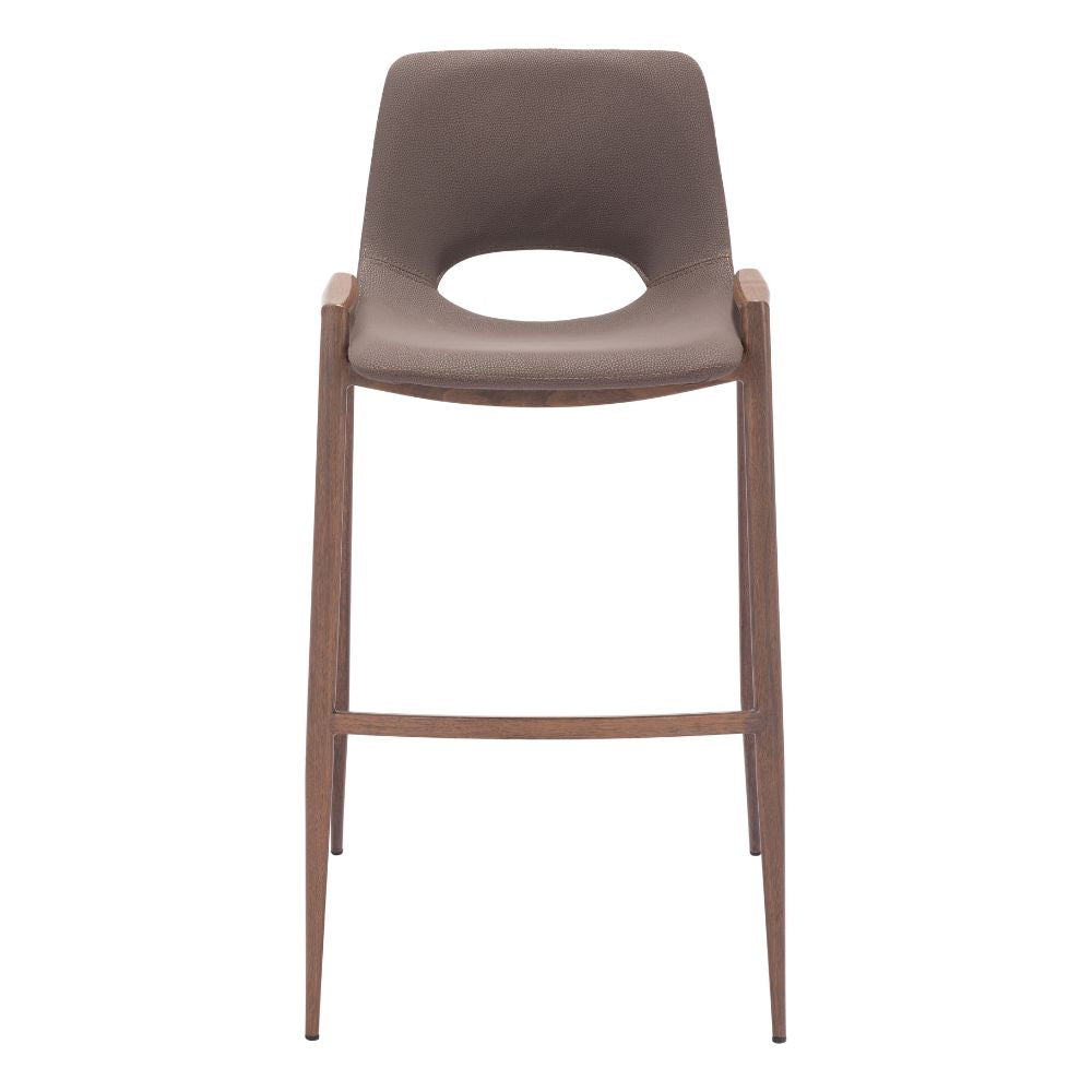 Desi Barstool (Set of 2) Brown & Walnut