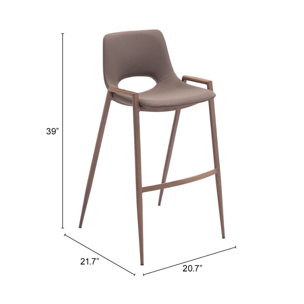 Desi Barstool (Set of 2) Brown & Walnut