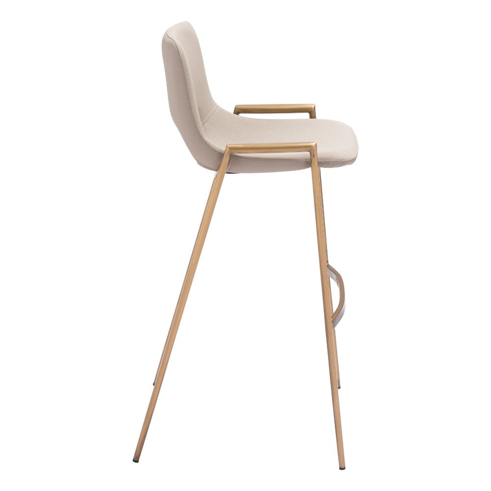 Desi Barstool (Set of 2) Beige & Gold