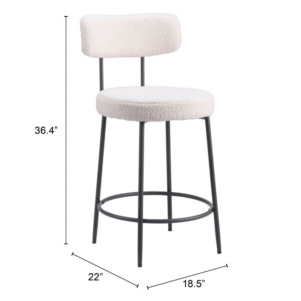 Blanca Counter Stool (Set of 2) Ivory