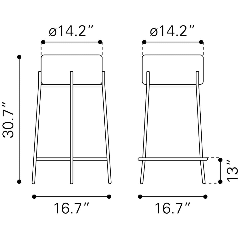 Blanche Barstool (Set of 2) Ivory