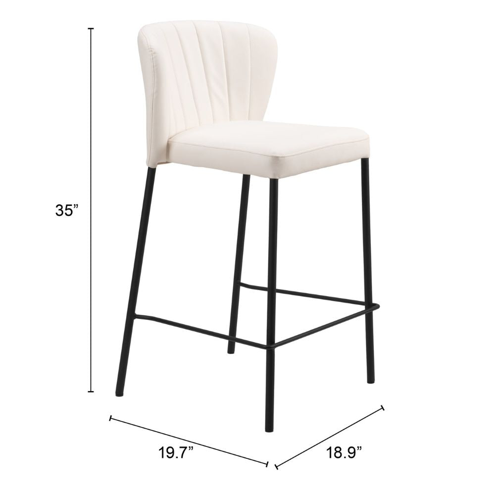 Linz Counter Stool (Set of 2) Cream