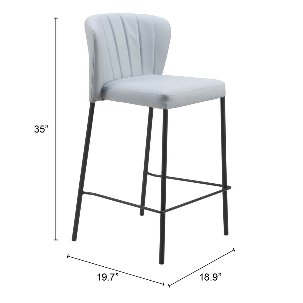 Linz Counter Stool (Set of 2) Gray
