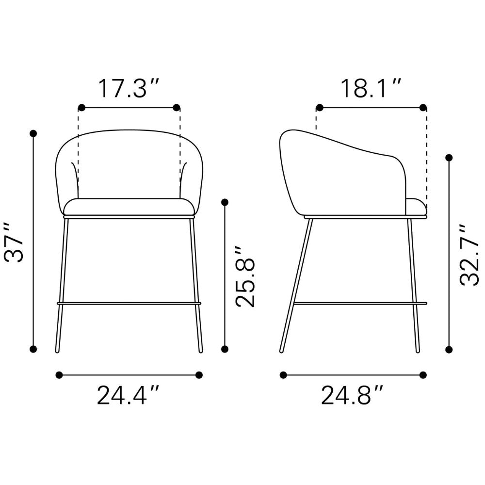 Essen Counter Stool Black & Bronze