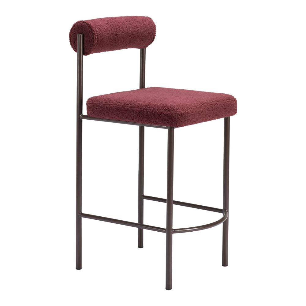 Livorno Counter Stool (Set of 2) Red & Bronze