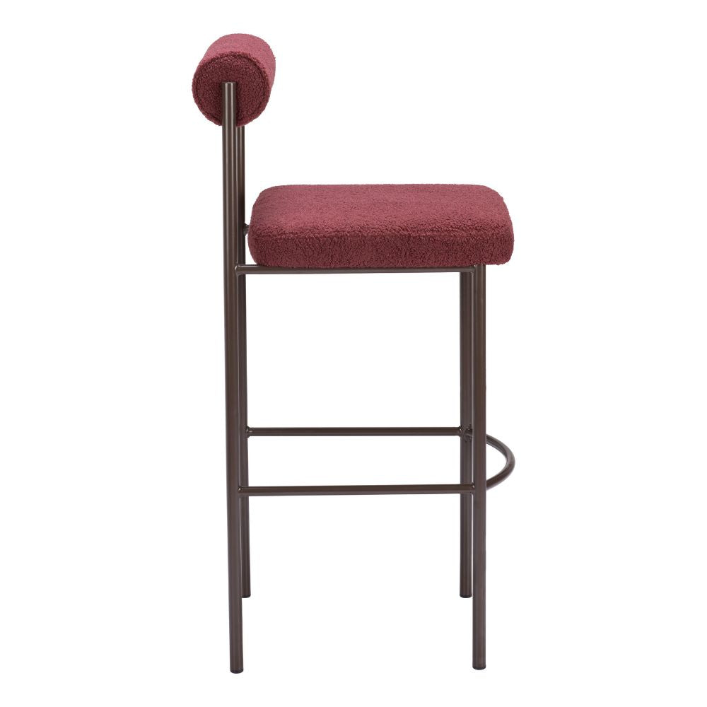 Livorno Barstool (Set of 2) Red & Bronze