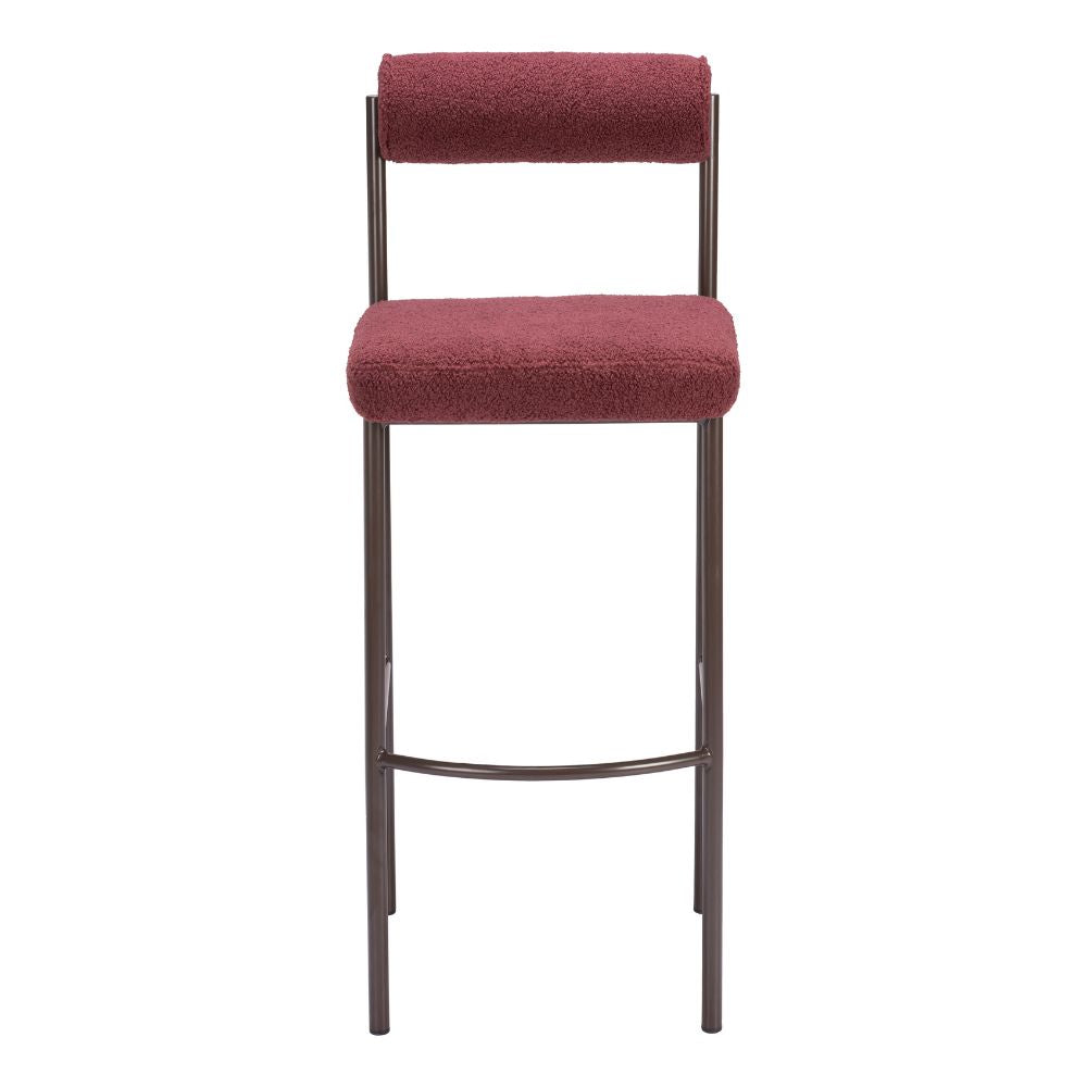 Livorno Barstool (Set of 2) Red & Bronze