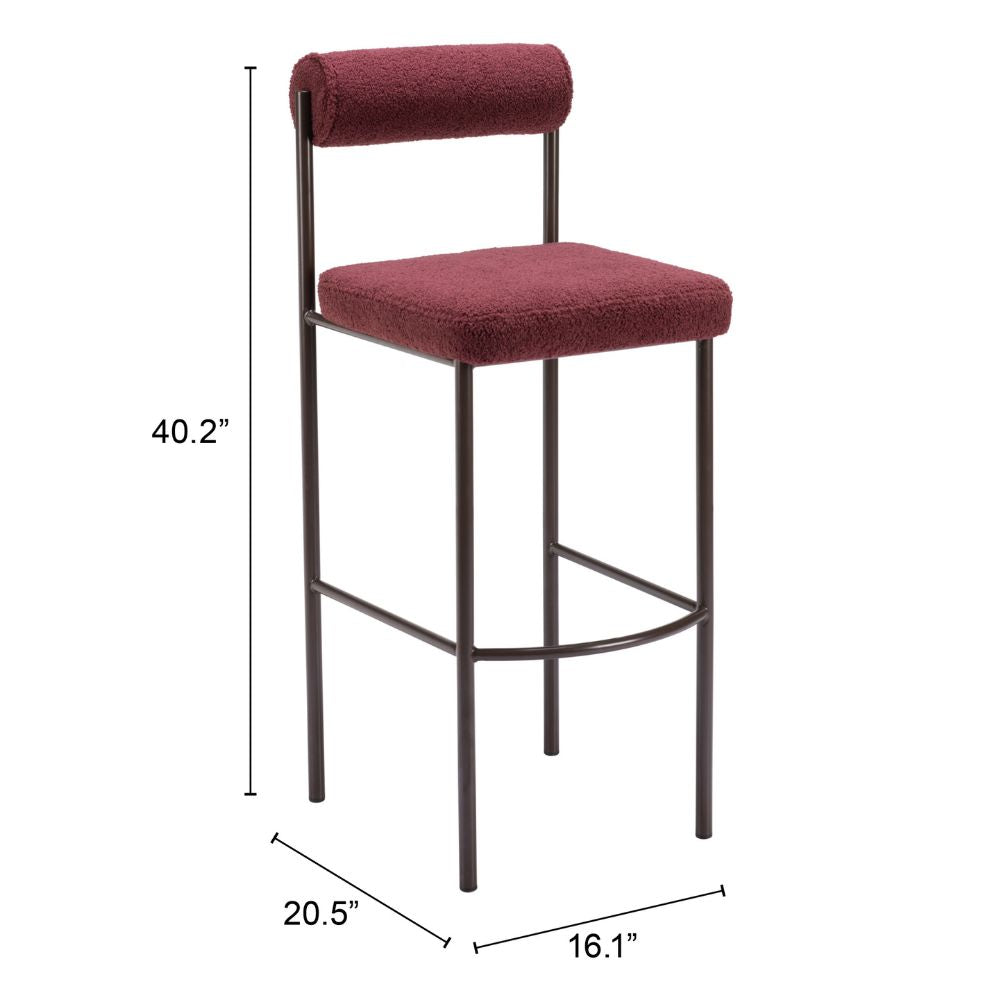 Livorno Barstool (Set of 2) Red & Bronze