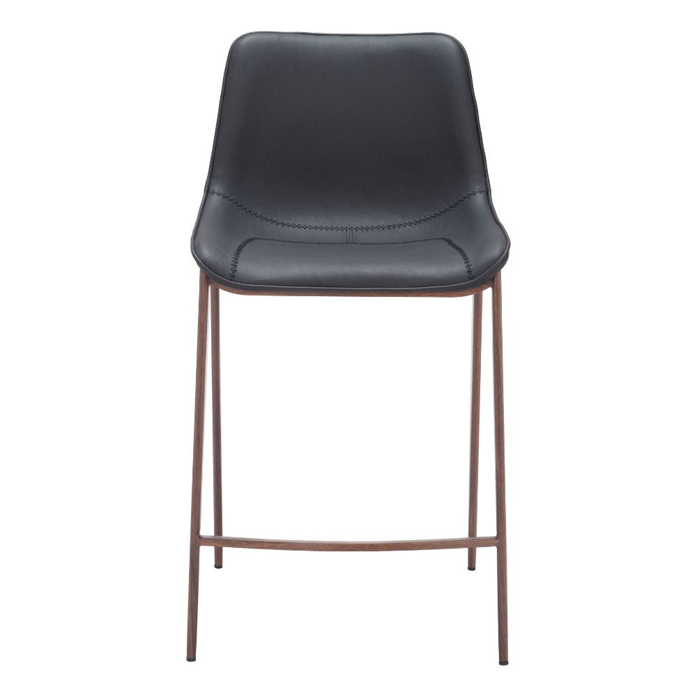 Black bar stool with bronze legs on a white background