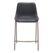 Black bar stool with bronze legs on a white background