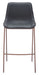 Black bar stool with bronze legs on a white background