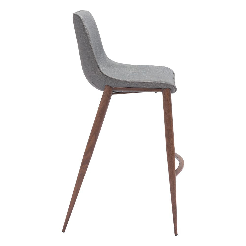 Magnus Barstool (Set of 2) Slate Gray & Walnut