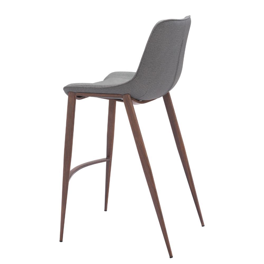 Magnus Barstool (Set of 2) Slate Gray & Walnut