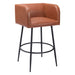Brown bar stool with black legs on a white background