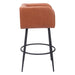 Brown bar stool with black metal legs on a white background