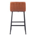 Brown bar stool with black legs on a white background