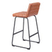 Brown bar stool with black metal legs on a white background